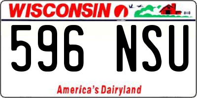 WI license plate 596NSU