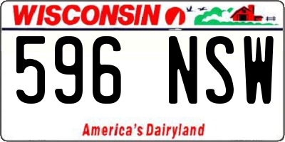 WI license plate 596NSW