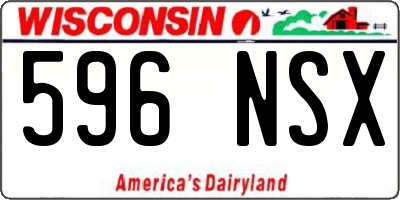 WI license plate 596NSX