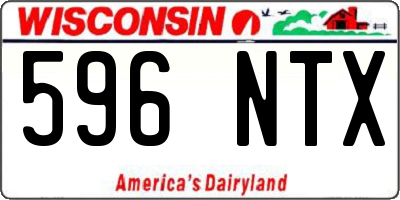 WI license plate 596NTX