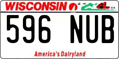 WI license plate 596NUB