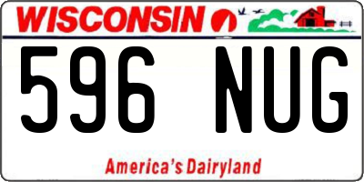 WI license plate 596NUG