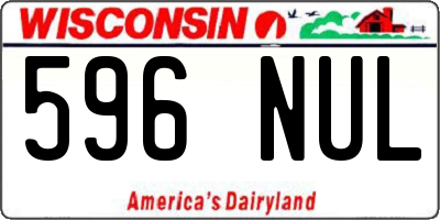 WI license plate 596NUL