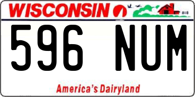 WI license plate 596NUM