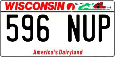 WI license plate 596NUP