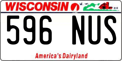 WI license plate 596NUS