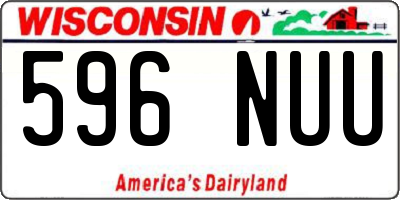 WI license plate 596NUU