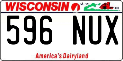 WI license plate 596NUX