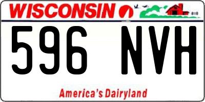 WI license plate 596NVH
