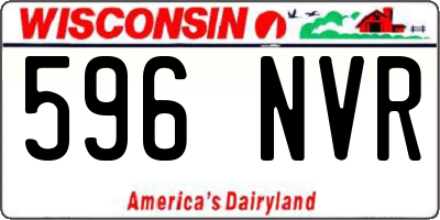WI license plate 596NVR
