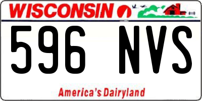 WI license plate 596NVS