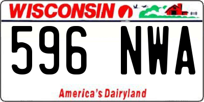 WI license plate 596NWA