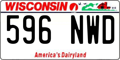 WI license plate 596NWD