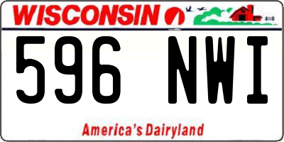 WI license plate 596NWI