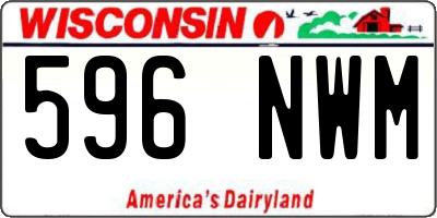 WI license plate 596NWM