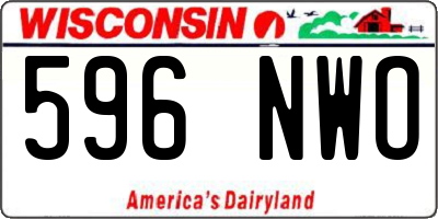 WI license plate 596NWO