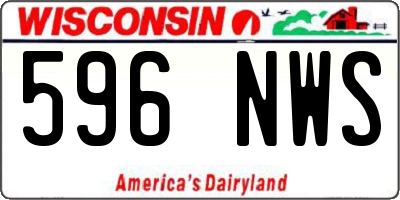 WI license plate 596NWS