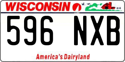 WI license plate 596NXB
