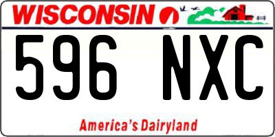 WI license plate 596NXC
