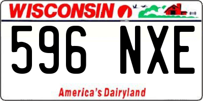 WI license plate 596NXE