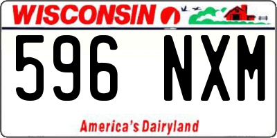WI license plate 596NXM