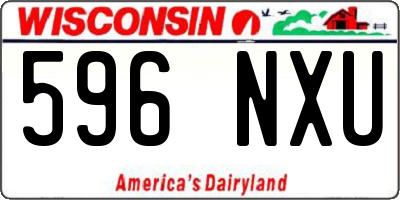 WI license plate 596NXU