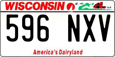 WI license plate 596NXV
