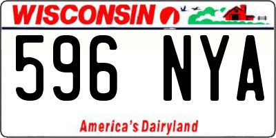 WI license plate 596NYA