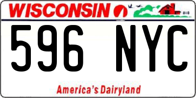 WI license plate 596NYC