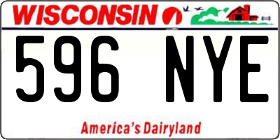 WI license plate 596NYE