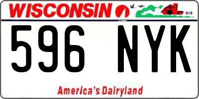 WI license plate 596NYK