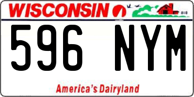WI license plate 596NYM
