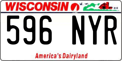 WI license plate 596NYR
