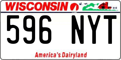 WI license plate 596NYT