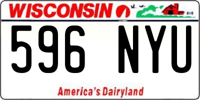 WI license plate 596NYU