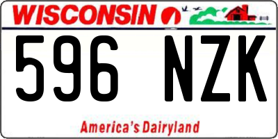 WI license plate 596NZK
