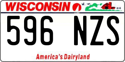 WI license plate 596NZS