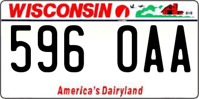 WI license plate 596OAA
