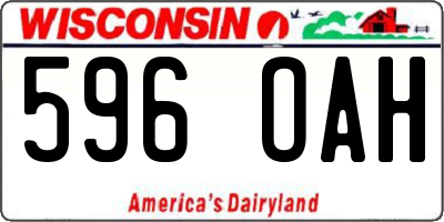 WI license plate 596OAH