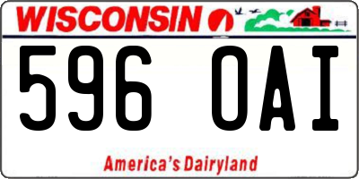 WI license plate 596OAI
