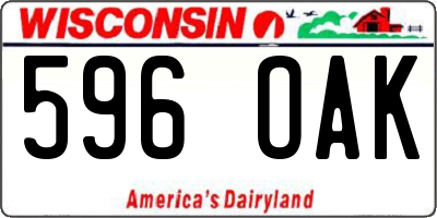 WI license plate 596OAK