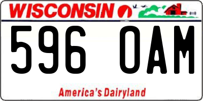 WI license plate 596OAM
