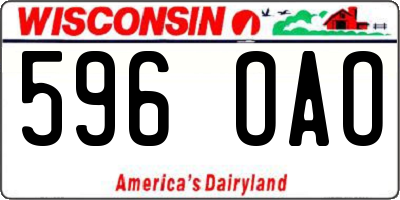 WI license plate 596OAO