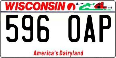 WI license plate 596OAP