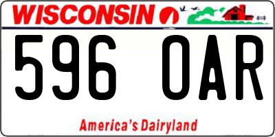 WI license plate 596OAR