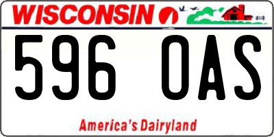 WI license plate 596OAS
