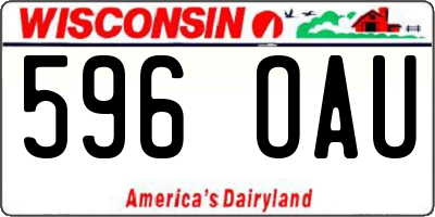 WI license plate 596OAU