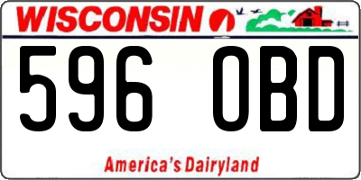 WI license plate 596OBD
