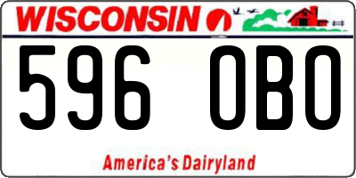 WI license plate 596OBO