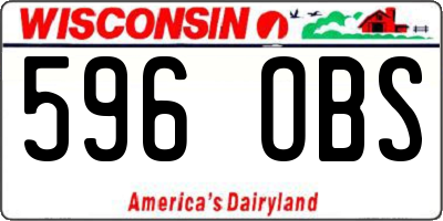 WI license plate 596OBS